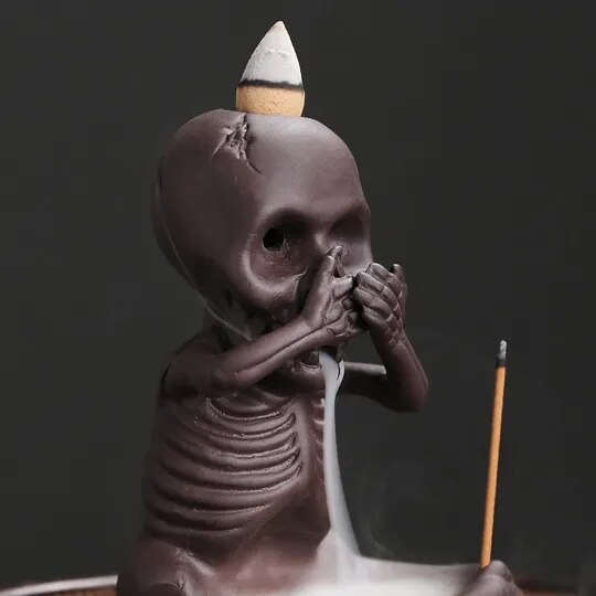 Skull Ceramic Backflow Incense Holder
