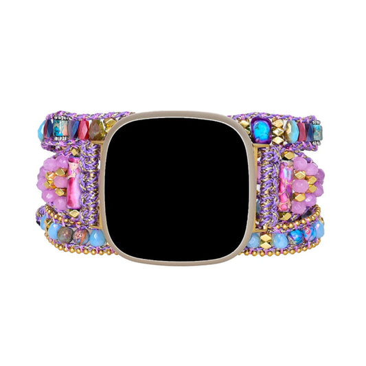 Trendy Purple Jasper Stone Fitbit Watch Strap