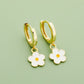 Flower 925 Sterling Silver Hoop Earrings