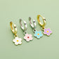 Flower 925 Sterling Silver Hoop Earrings