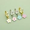 Flower 925 Sterling Silver Hoop Earrings