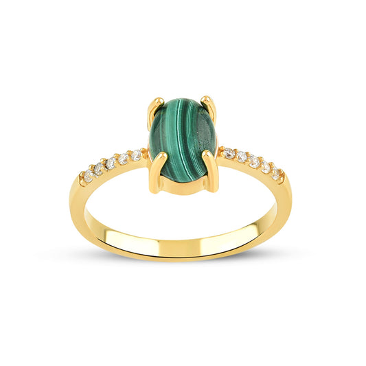 Verde Scuro Malachite Gold Ring