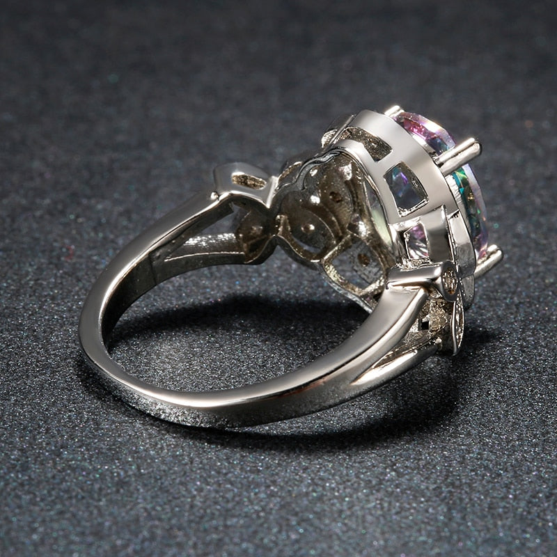 Mystic Rainbow Topaz Sterling Silver Ring