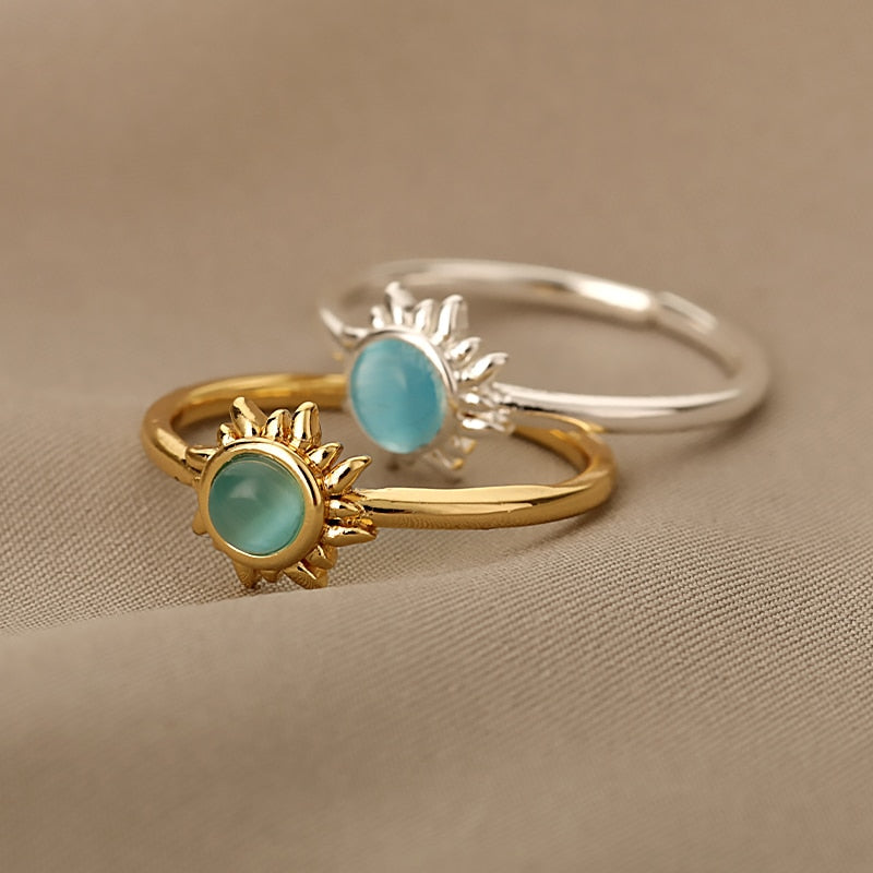 Verstellbarer Vintage Mondstein Ring
