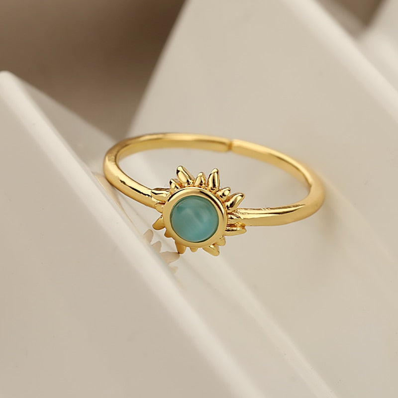 Verstellbarer Vintage Mondstein Ring