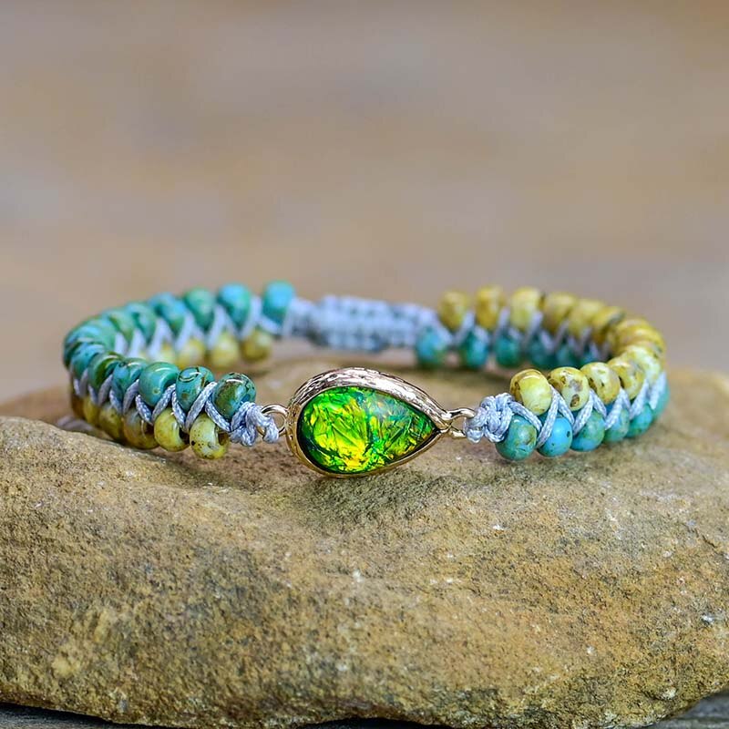 Spirituell verstärkendes Armband aus grünem Opal