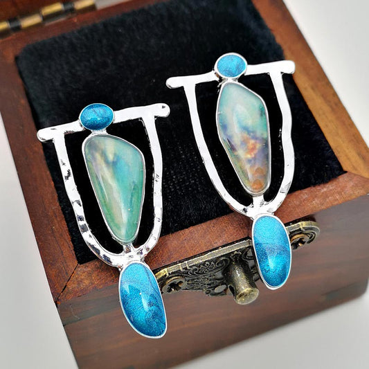 Ethnic Design Blue Earrings