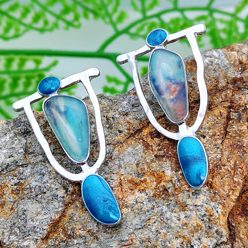 Ethnic Design Blue Earrings