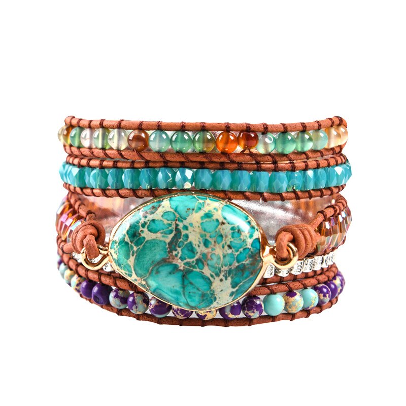 Jaspis-Schutz-Wickelarmband