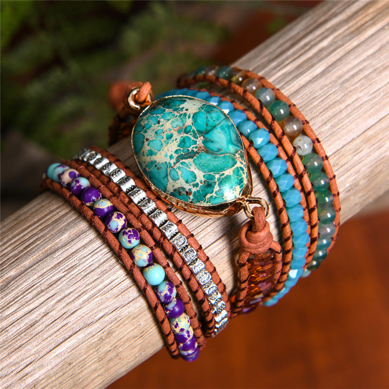 Jaspis-Schutz-Wickelarmband