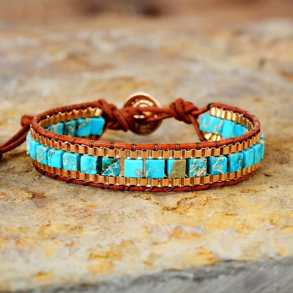 Türkises Goldenes Kriegerarmband