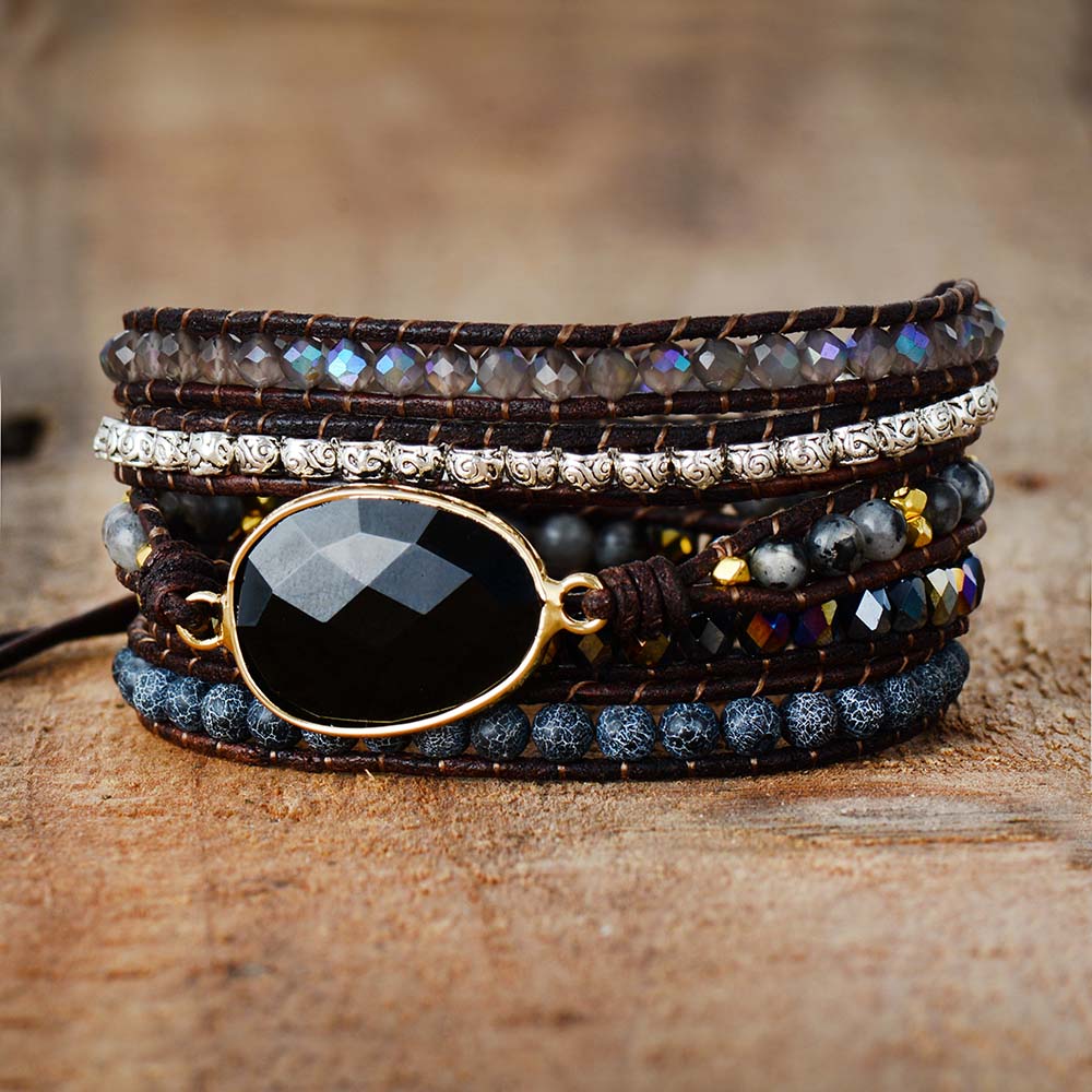 Powerful Onyx Wrap Bracelet