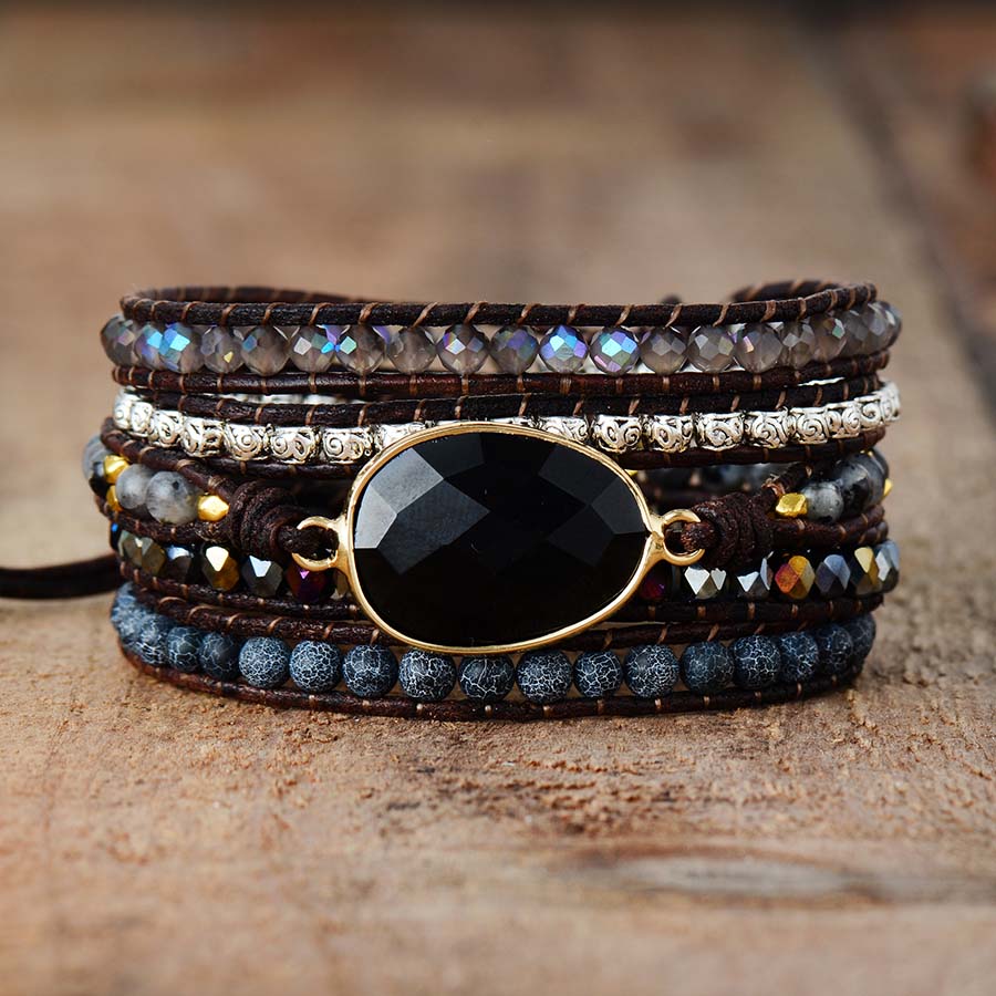 Powerful Onyx Wrap Bracelet
