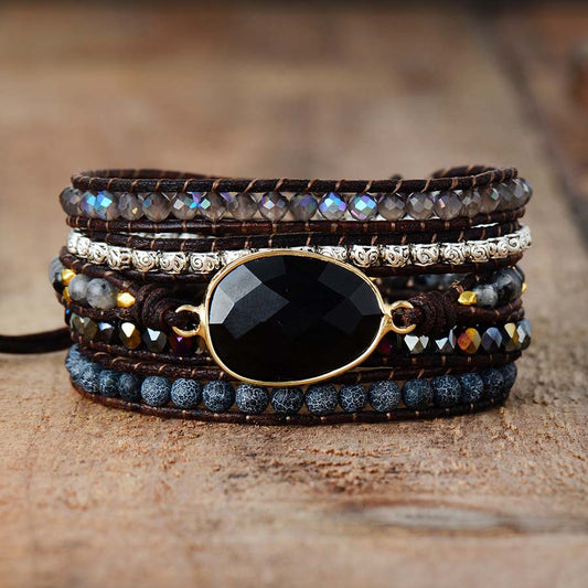 Powerful Onyx Wrap Bracelet