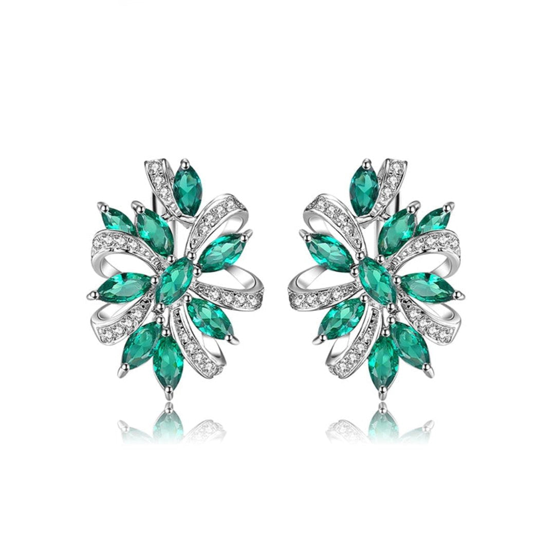 Elegant Emerald 925 Sterling Silver Earrings