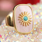 Resplendent Birthstones Sun Flower Adjustable Ring