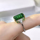 Luxury Emerald Sterling Silver Ring