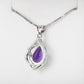 Elegant Amethyst & Zirconia Silver Necklace