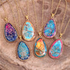 Modern Imperial Jaspers Gold Chain Teardrop Necklace