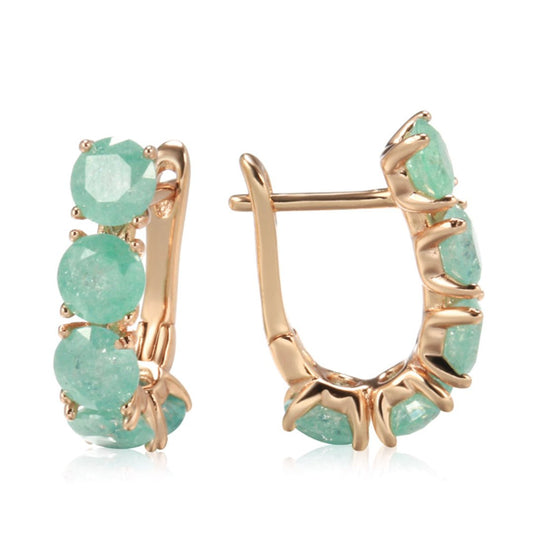 Luxury Zirconia Gold Plated Drop Earrings