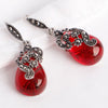 Vintage Smaragd &amp; Granat 925 Silber Ohrringe