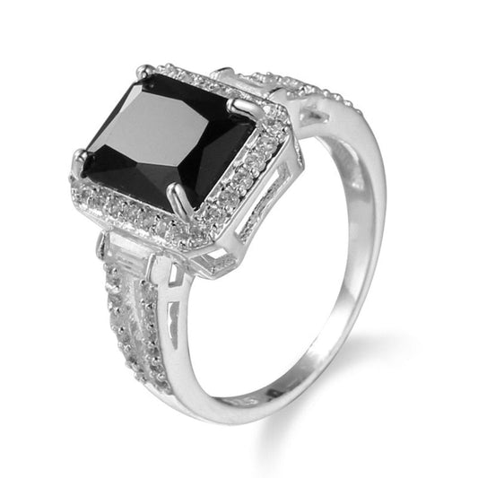 Unusual Black Onyx 925 Sterling Silver Ring