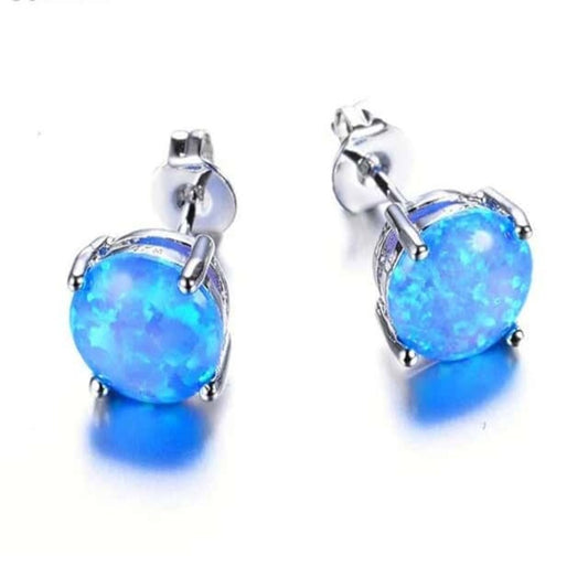 Blauer Spirit-Opal-Silberohrring