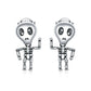 Crazy Skull 925 Sterling Silver Earrings