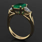 Glänzender Smaragd 925 Steling Silber Ring 