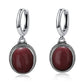 Vintage Natural Stone Oval Hoop Earrings