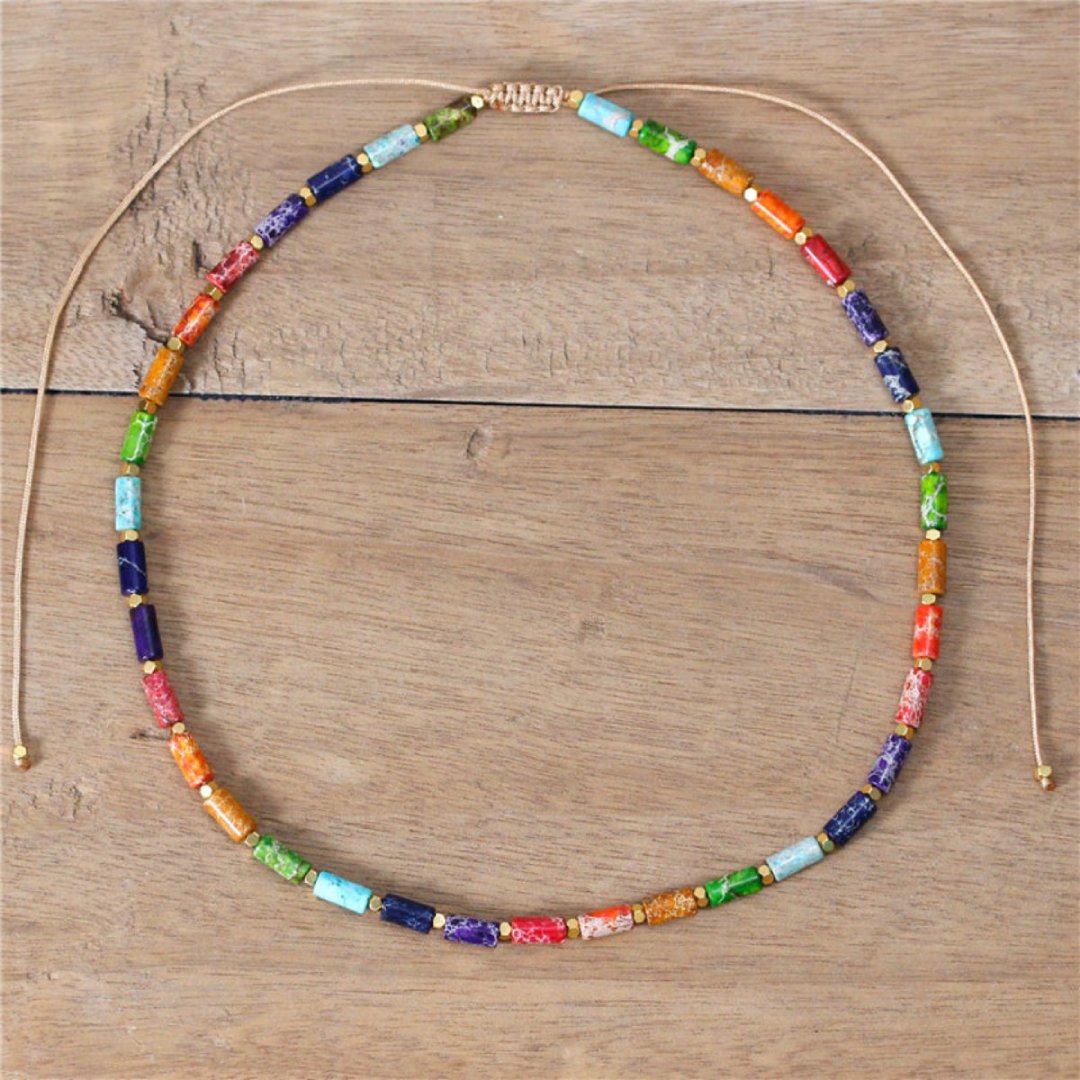 7 Chakra Naturstein Choker Halskette &amp; Armband