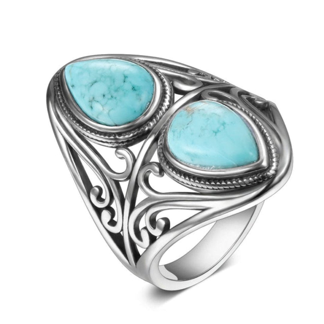 Vintage Naturstein Silber Ringe 