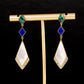 Enchanting Malachite Lapis Lazuli S925 Silver Earrings