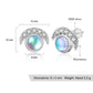 Glowing Crescent Moonstone Silver Earrings