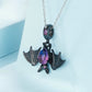 Anhänger aus Sterlingsilber mit schwarzem Fledermaustopas 