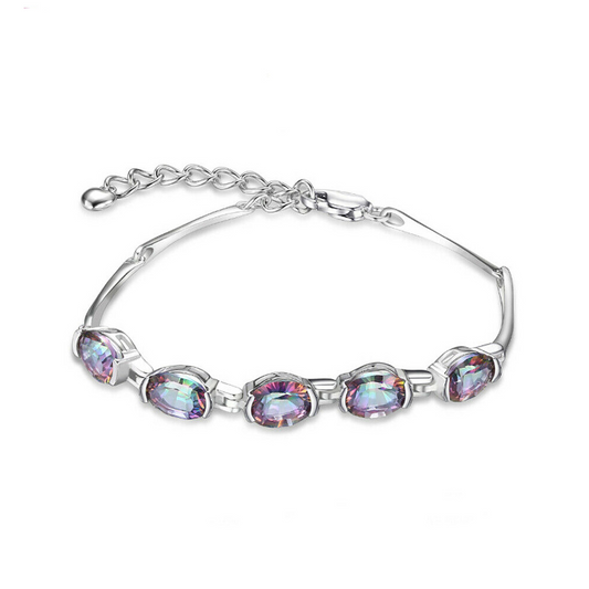 Rainbow Amethyst Sterling Silver Bracelet