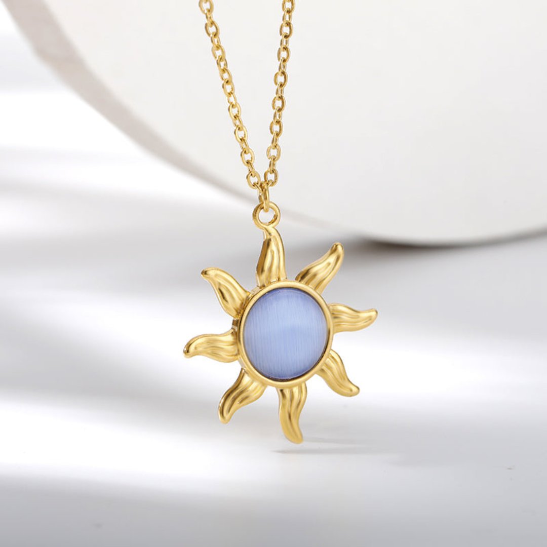 Sun Flower Moonstone & Labradorite Necklace