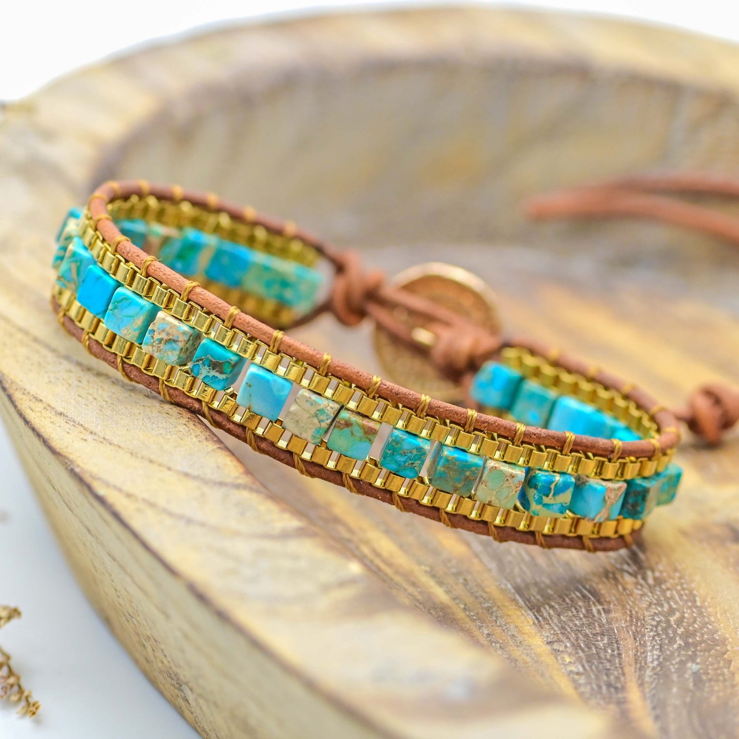 Türkises Goldenes Kriegerarmband