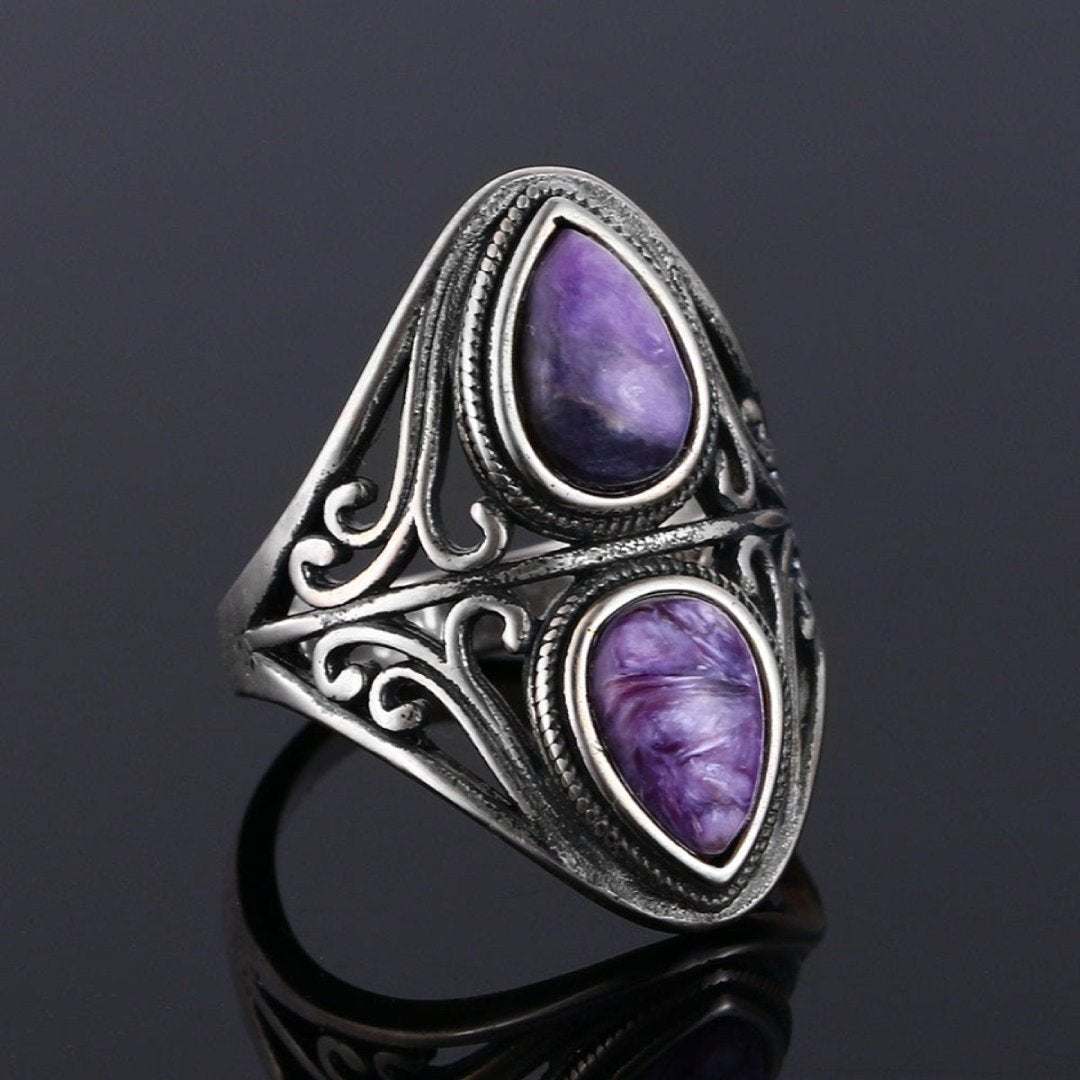 Vintage Naturstein Silber Ringe 