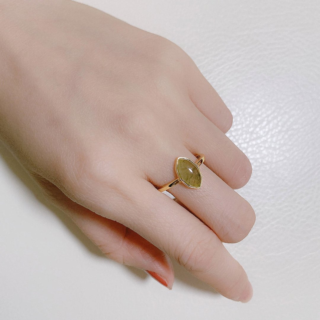 Spiritueller Labradorit 14K vergoldeter verstellbarer Ring 