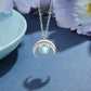 Spiritual New Moon Silver Ring & Necklace Set