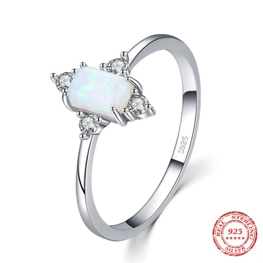 Shining Opal 925 Sterling Silver Ring