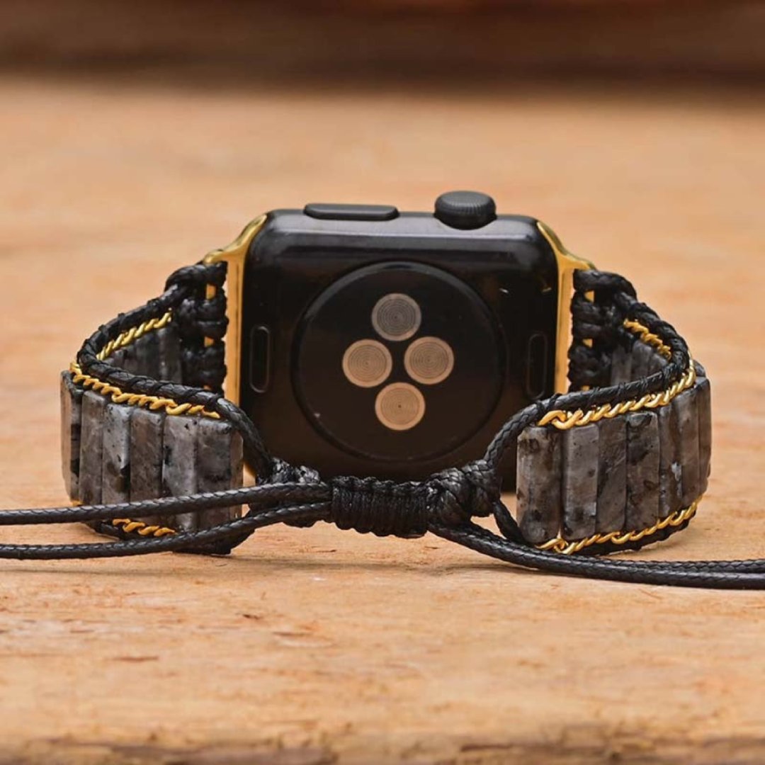 Böhmisches schwarzes Labradorit-Apple-Watch-Armband