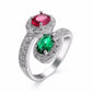 Luxury Emerald & Ruby Silver Ring