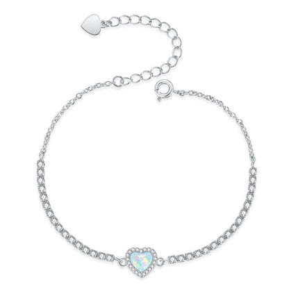 Enchanting Heart Fire Opal Bracelet