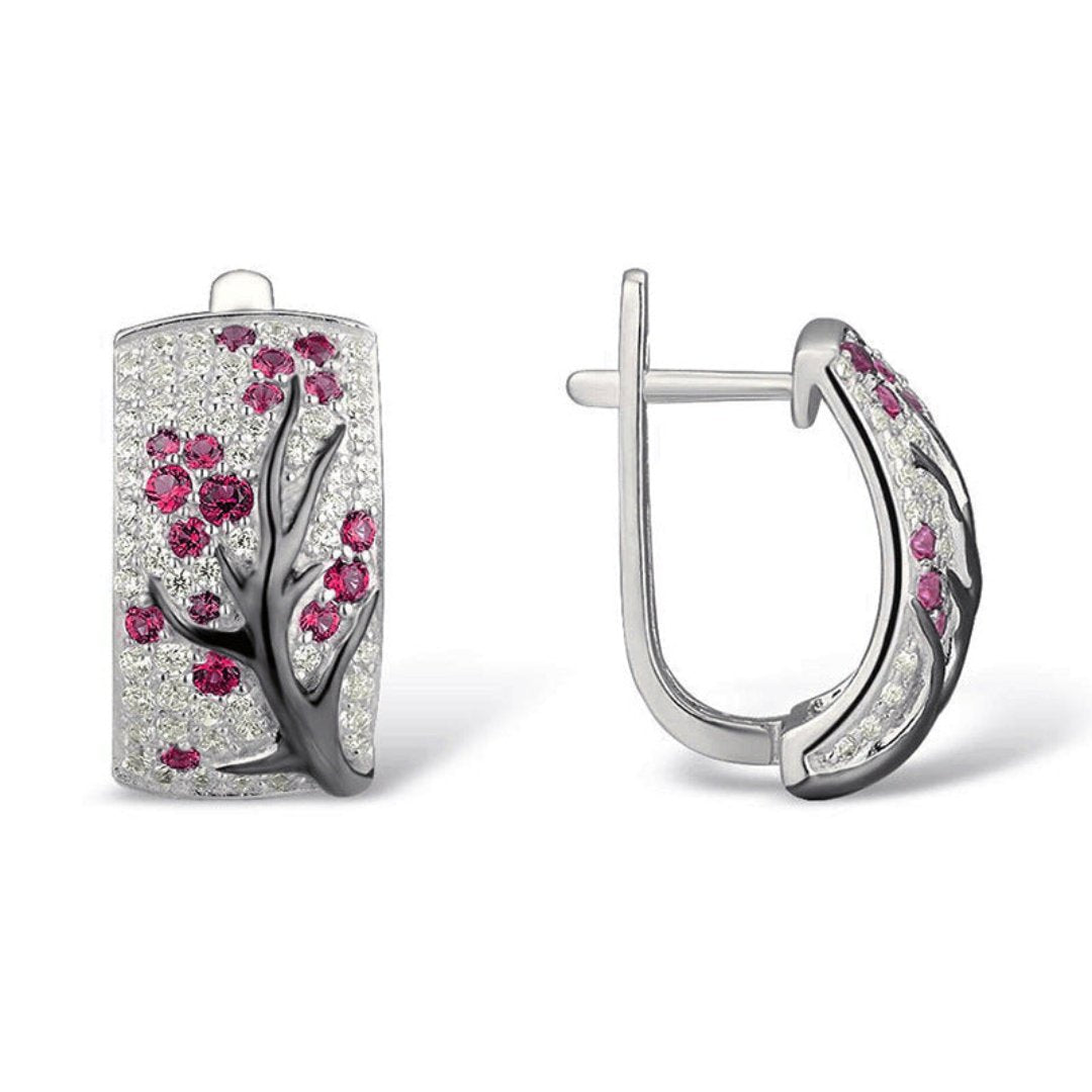 Elegante Ohrringe mit Zirkonia-Baum