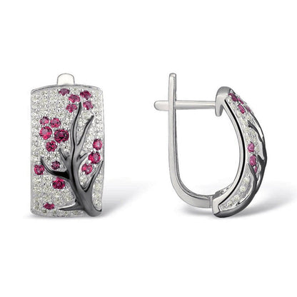 Elegante Ohrringe mit Zirkonia-Baum