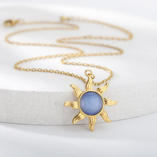 Sun Flower Moonstone & Labradorite Necklace
