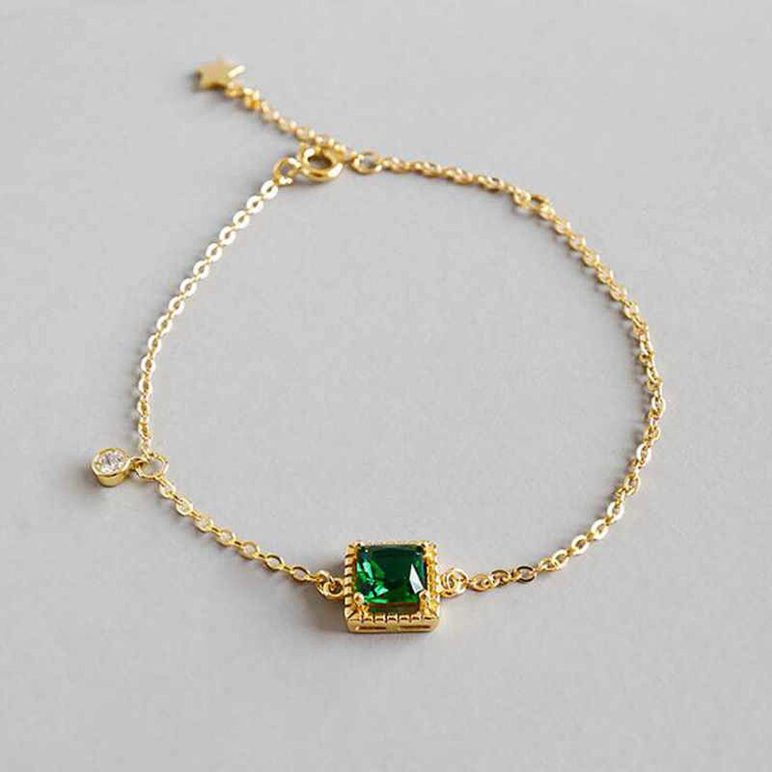 Luxury Emerald Sterling Silver Bracelet
