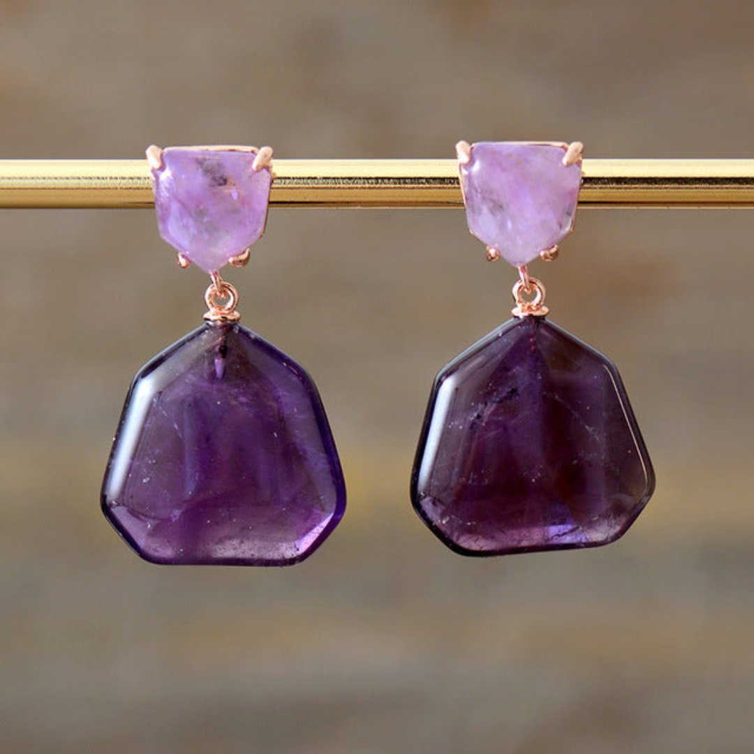 Trend Amethyst & Tiger Eye Earrings
